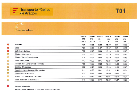 Horarios Transporte Publico Aragón